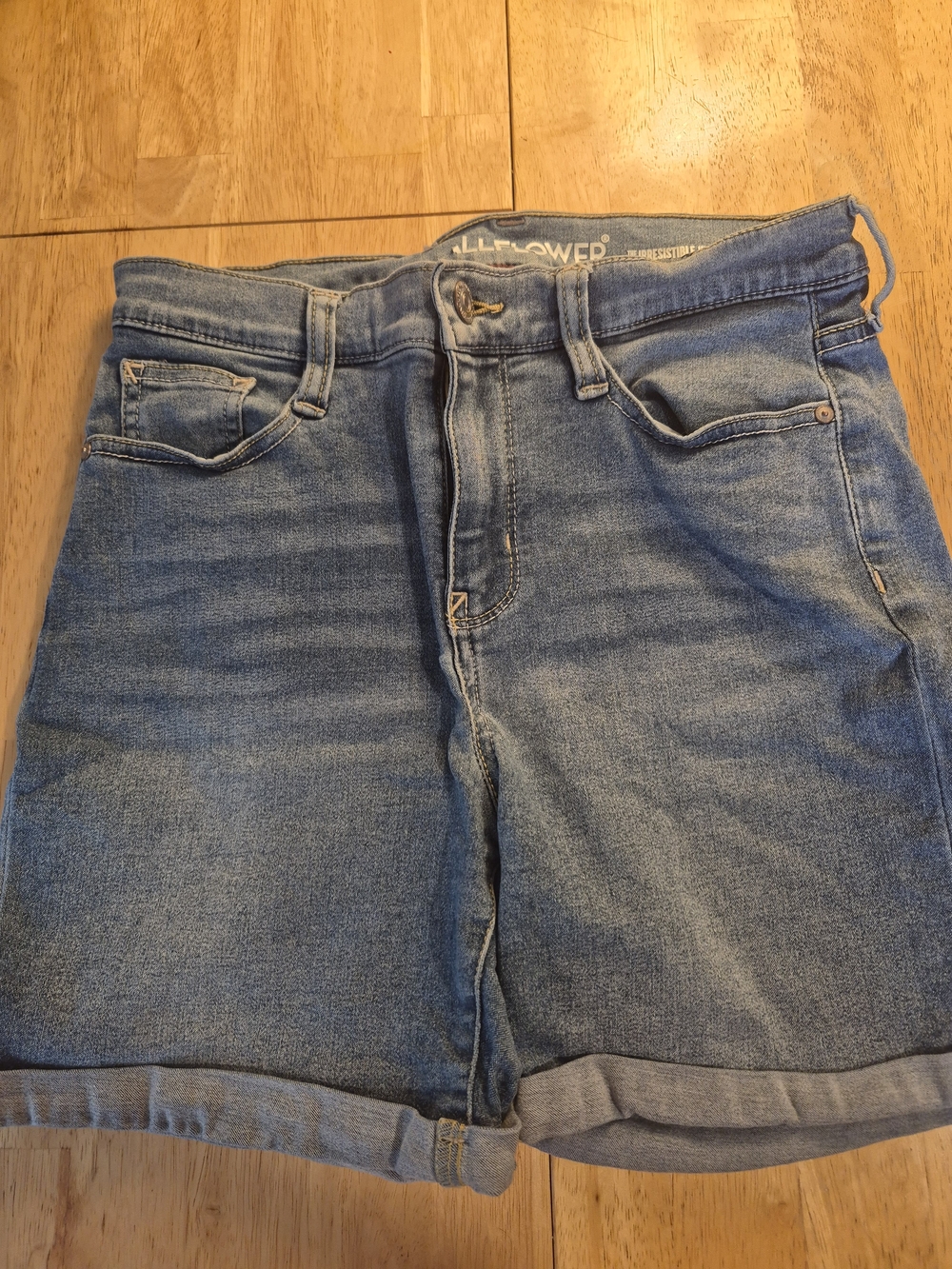 Wallflower Light Blue Rolled-Hem Denim Boyfriend Shorts